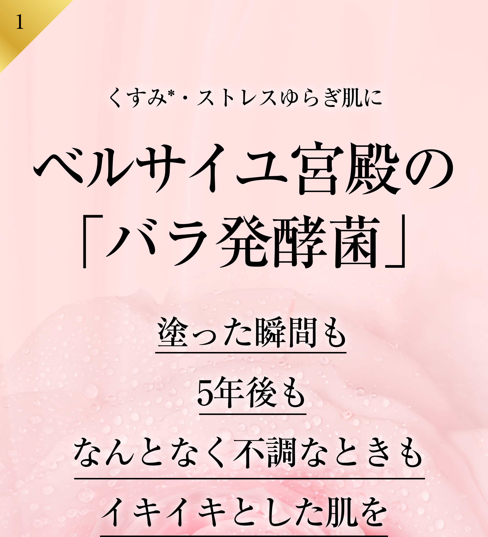 くすみ*・ストレスゆらぎ肌にベルサイユ宮殿の「バラ発酵菌」  塗った瞬間も、5年後も、なんとなく不調なときも、イキイキとした肌を