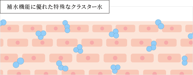 補水機能に優れた特殊なクラスター水