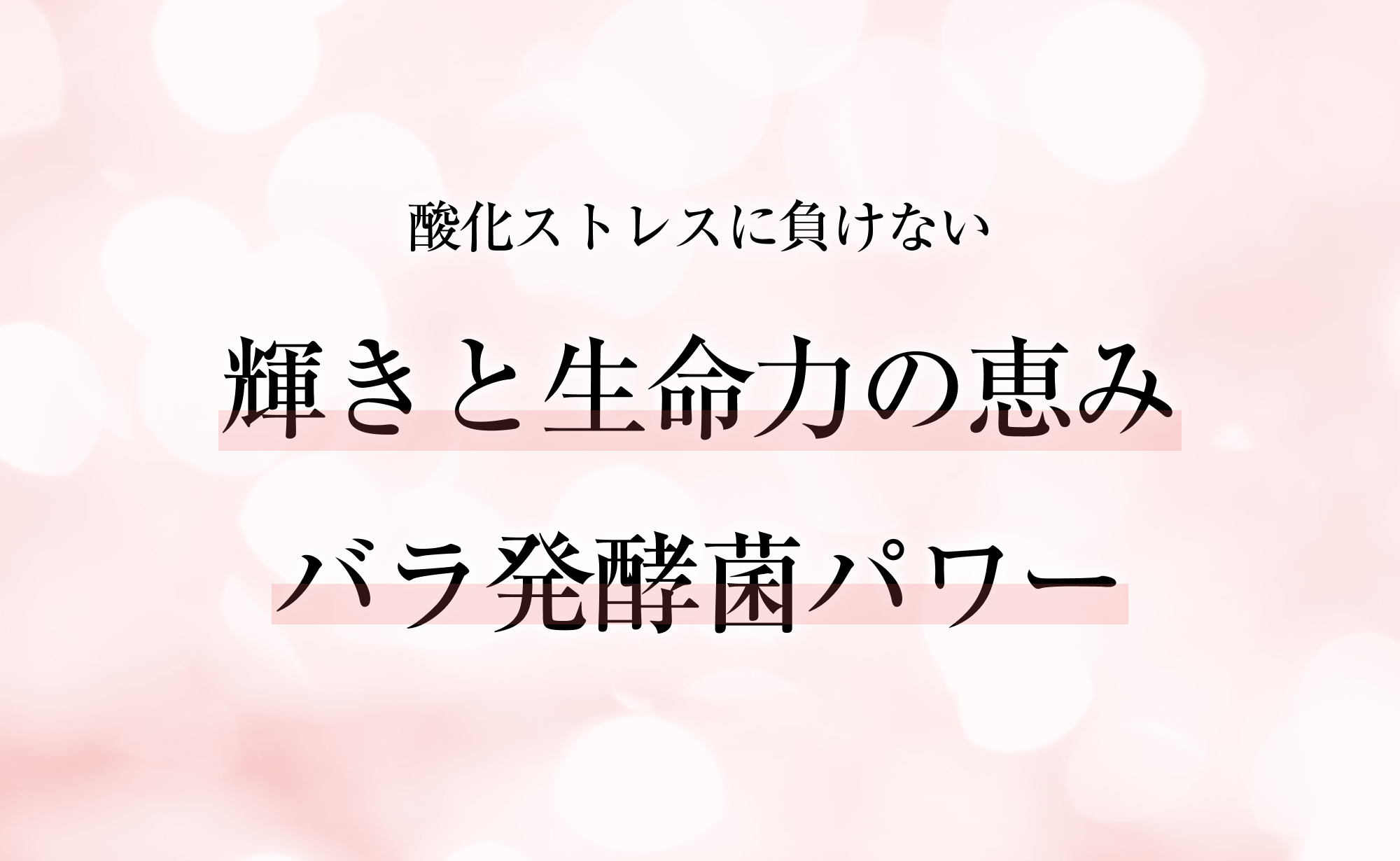 酸化ストレスに負けない輝きと生命力の恵みバラ発酵菌パワー